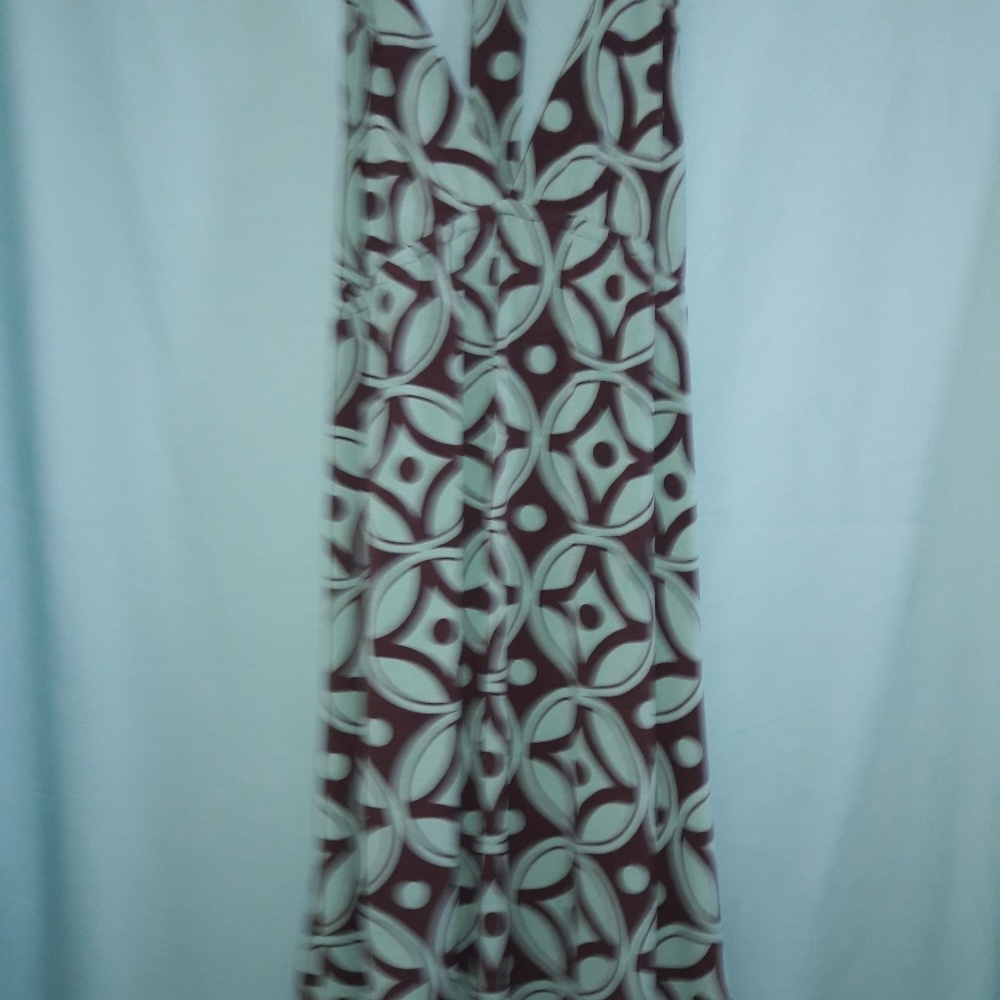 Halter Brown and turquoise dress